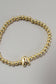INITIAL MONOGRAM BUBBLE STRETCH BEAD BRACELET