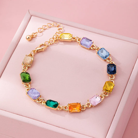 Rainbow Gemstone Tennis Bracelet