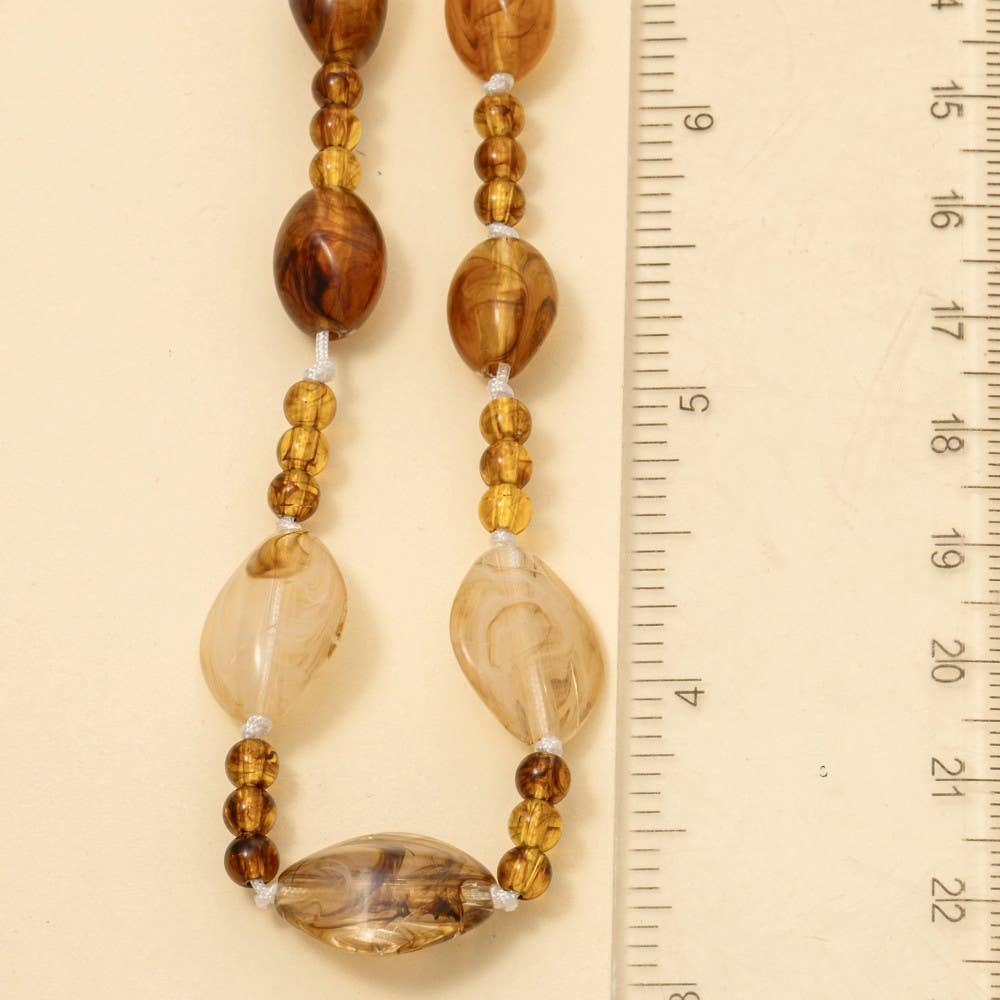 Mixed Amber Resin Beaded Necklace