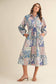 FLORAL PATCHWORK PRINT DRAWSTRING WAIST MIDI DRESS