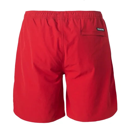 Red Hydro Shorts with dog emblem