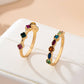 Rainbow Gemstone Cluster Statement Ring Set