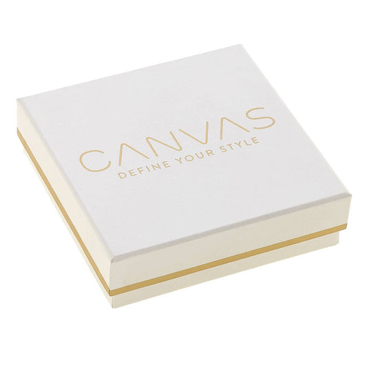 Canvas Style - CANVAS Square Gift Box in White Linen with Gold Foil Accents